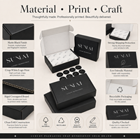 Boîtes d'emballage en carton noir pliables de luxe personnalisées pour vêtements et chaussures avec logo, boîtes d'emballage avec papier de soie, autocollant