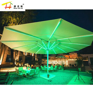 Parasol de terrasse électrique LED sur mesure de grande taille en aluminium avec télécommande pour restaurant, plage, café en plein air - Product Image 2