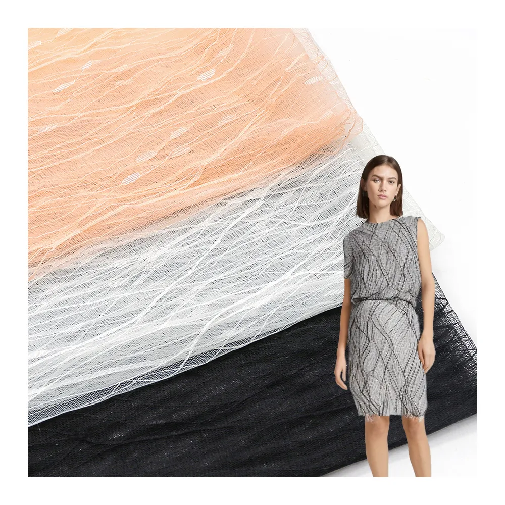 Çocuk elbise için toptan Net kumaş 100% naylon örgü kumaş