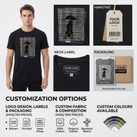T-shirt en coton graphique pour homme 180 GSM, col rond, manches courtes, écologique, respirant, imprimé sur mesure, marque privée, OEM