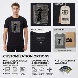 เสื้อยืดคอตตอนพิมพ์ลายกราฟิกสำหรับผู้ชาย 180GSM คอกลม แขนสั้น เป็นมิตรกับสิ่งแวดล้อม ระบายอากาศได้ดี รับผลิตตามแบบ สั่งทำแบรนด์ส่วนตัว OEM - Product Image 5