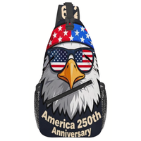 Sac bandoulière léger en polyester, motif drapeau américain, Aigle, 250e anniversaire de l'Amérique, sac à bandoulière patriotique