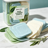 Feuilles de lessive parfumées à la sauge, ultra-fines, portables, élimination des taches tenaces, parfum frais aux herbes, longue durée