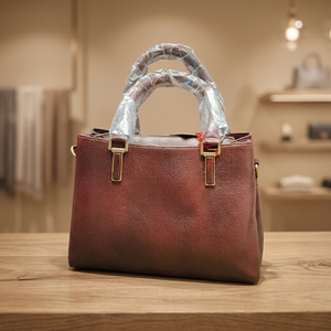 Sac à bandoulière BS INTERNATIONAL en cuir véritable de haute qualité pour femme, résistant à l'eau, avec fermeture éclair, capacité 2-2,9 L, deux poignées - Product Image 4