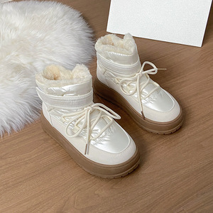 2025 Autumn Winter Unisex Waterproof Warm Cloth with Velvet <b>Knee</b>-<b>High</b> Thick Soled Mesh Lining Elevating Snow Boots - Product Image 2