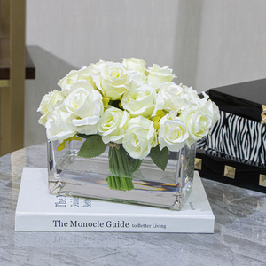 การจัดเรียงดอกกุหลาบประดิษฐ์ด้วยดอกไม้ผ้าไหมและดอกไม้พลาสติกสำหรับตกแต่งบ้าน - Product Image 3