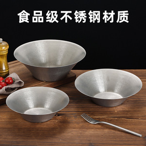 Stainless Steel Round Bowl Deep Dish For Pasta Salad Dessert Fruit Serving Plate Western Style 304 Material - Product Image 5