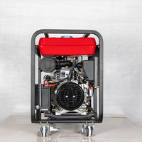 Générateur diesel à cadre ouvert d'usine 8kw 220v démarrage électrique avec roues et poignée grand réservoir AVR