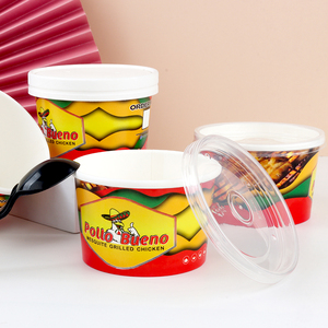 Gobelet à glace rond en papier personnalisé, technologie <span class=keywords><strong>anti</strong></span>-affaissement, bol à dessert pour yaourt 16oz, prix usine, approvisionnement en gros - Product Image 1