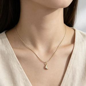 Collar Minimalista con Colgante de Sol, Luna y Estrella, Chapado en Oro de 18K, para Mujer, Cadena Celestial de Metal Sencillo, Joyería al por Mayor - Product Image 3