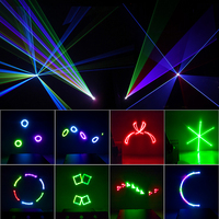 SHEHDS 3w RGB Lazer Équipement d'éclairage de scène Animation 3d Effet Laser Lumières Laser Disco Dj Party Wedding Light