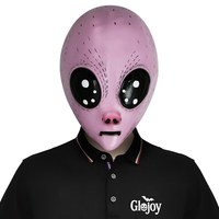 Masque en latex rose Alien, capuche d'horreur fantôme zombie, accessoires effrayants pour fête costumée d'Halloween, personnalisable