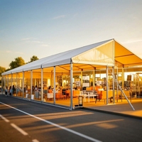 Tente de réception TENTCHO en aluminium blanc, grande tente de mariage 10M X 15M, pour 150-200 personnes, pour événements, tente de mariage en plein air