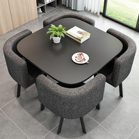 Ensemble de table de bar en panneaux de bois modernes pour 4 personnes, meubles de salle à manger peu encombrants avec design convertible pour hôtels et écoles