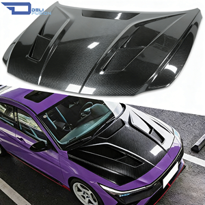 Capot en carbone pour Hyundai Elantra N/Avante N (CN7) type JW, double face en fibre de carbone, avec aérations - Product Image 1