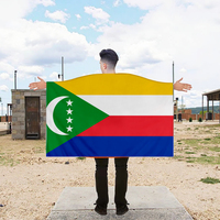 Drapeau des Comores personnalisable 100 % polyester double face, décoration patriotique, 3x5 pieds, écologique, anti-plis, pour hommes