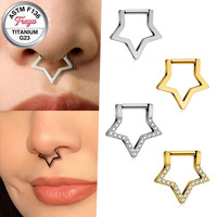 Anneaux de nez en titane Freya pour femmes et hommes, anneaux de septum, piercings pour cartilage, daith, tragus, hélix, rook, bijoux de piercing