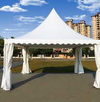 Tente Pagode de Luxe d'Extérieur avec Structure en Aluminium, Toit à Grande Hauteur, Crochets pour Lustre en Cristal, Étanche Toutes Saisons pour Grandes Événements