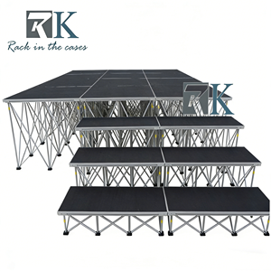 Escenario Portátil Fácil de Instalar para Interiores y Exteriores, Plataforma de Escenario Antideslizante de Aluminio, Podio para Eventos Musicales - Product Image 2