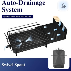 Estante de secado ajustable para vajilla de fabricante, escurridor de cocina para el hogar, estantes para platos de acero inoxidable para armarios - Product Image 4