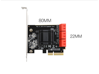 Carte contrôleur SATA CIe3.0 4X vers 6 ports SATA3 6 Gbps ASM1166 Carte d'extension Convertisseur SATA3 PCI Express X2 Gen 3 Carte hôte