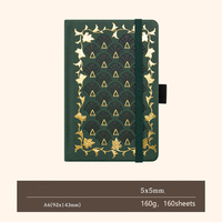 Journal personnalisé en Pu à couverture rigide Carnets écologiques Cahier de notes réutilisable avec colonne vertébrale dorée Planificateur avec couverture en aluminium chaud Beaux motifs