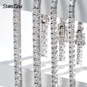 Bracelet tennis en argent S925 Starsgem avec diamants de 2 mm et 2,8 mm, taille ronde, DEF VS, certificat IGI, diamants cultivés en laboratoire - Product Image 4