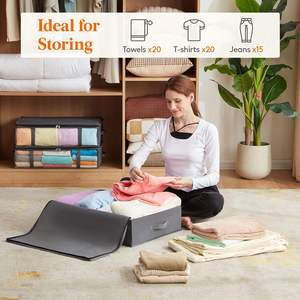 Foldable Clothing <b>Storage</b> Bags with Front <b>Clear</b> Window Closet Organizers <b>Storage</b> Under Bed <b>Storage</b> <b>Containers</b> - Product Image 3