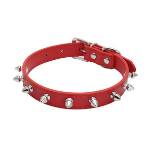 Collier pour chien en cuir avec fermeture rapide et décoration à rivets, certifié CE, collier d'entraînement - Product Image 1