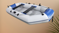YUNFAN Bateau pneumatique gonflable en PVC à 3 couches pour 5 personnes, bateau de pêche de 3,0 m, radeaux portables pour sports nautiques