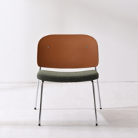 Mobilier d'usine Siège en tissu nordique de faible hauteur Chaise de café Cadre en métal Loisirs modernes Chaise de salon monoplace pour la maison