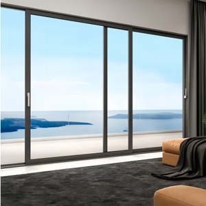 ประตูบานเลื่อน2บานสำหรับห้องครัวสำนักงานกรอบอลูมิเนียมประตูกระจกนิรภัย - Product Image 3