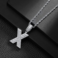 Collar con Letra A-Z, Resistente al Deslustre, con Incrustaciones de Circonita Cúbica Sintética 5A, Acabado de Alta Calidad, Unisex, Estilo Viral