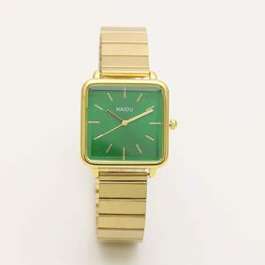 Reloj de Pulsera de Cuarzo con Correa de Bambú <span class=keywords><strong>Dorado</strong></span> de Diseño de Nicho Popular, Reloj de Pulsera Cuadrado para Mujer, Reloj de Vestir para Mujer, Reloj de Pulsera para Mujer - Product Image 6