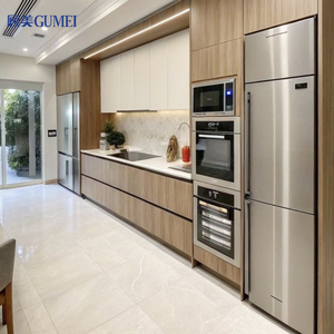 ساعات تصميم عصري وحدات على شكل حرف L تصميم مطبخ حديث مخصص مصنوع في الصين - Product Image 1