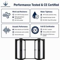Portes pliantes en aluminium australiennes certifiées AS2047, à double vitrage, à rupture de pont thermique, pour extérieur, modernes, pour cour