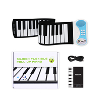 Petit piano numérique portable à roulettes pour bébé 49 touches clavier jouet pour enfants piano électronique intelligent en silicone à enrouler pour enfants