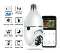 Sistema de seguridad inteligente para el hogar, luces inalámbricas, 360 grados, visión nocturna, vigilancia, vista remota, seguridad, WIFI, Bombilla, cámara