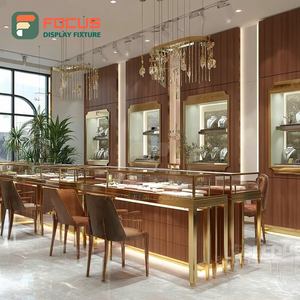 Meubles de présentation minimalistes pour bijouterie, cadre métallique, vitrine de magasin commercial - Product Image 4