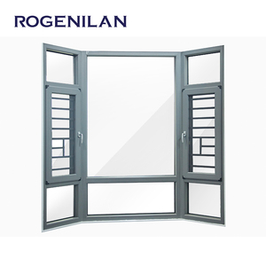 Fenêtres à battants en aluminium français Rogenilan résistantes aux ouragans pour villas, avec grilles et vitrage, style baies vitrées européennes - Product Image 4
