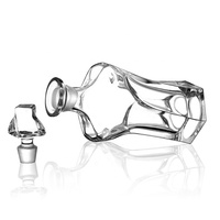 N37 Carafe à whisky Offre Spéciale Capacité de 750ml Bouteille en verre transparent avec couvercle rotatif pour vin