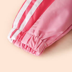 Veste <span class=keywords><strong>parka</strong></span> à capuche coupe-vent décontractée 2 en 1 pour filles - Fermeture éclair Couleur rose Bloc de couleur Doublure rembourrée amovible - Product Image 4