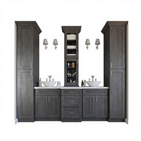 Meuble de salle de bain Prima Professional avec dessus en marbre, miroir LED mural, pour lui et elle, rangement spacieux pour la chambre à coucher, le salon