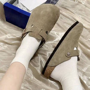 Sabots classiques en daim pour femmes Birken, <span class=keywords><strong>mules</strong></span> en cuir véritable, semelle plate EVA, <span class=keywords><strong>orthopédiques</strong></span>, santé du pied, antidérapants - Product Image 1