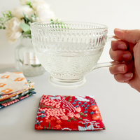 Sous-verre en coton et lin brodé floral, 11 cm carré, épais, isolant thermique, pour tasses à thé et café, décoration de table personnalisée, vente en gros