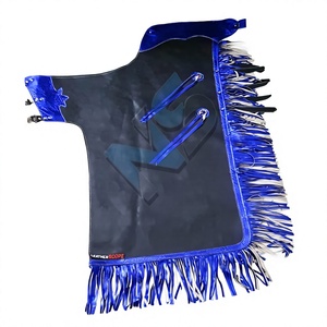 Pantalones de Rodeo Nabtay Deportivos de Cuero Azul con Flecos, Correas Ajustables, Ligeros, Estilo Urbano de Verano para Hombre - Product Image 1