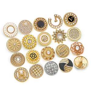 KUNSHUO usine de boutons strass femmes dames vêtements manteau or tige métal fantaisie perle bouton pour dames vêtements vêtements - Product Image 6