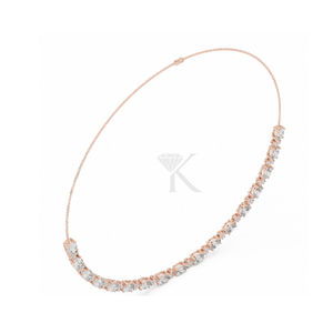 Collar de tenis con diamantes ovalados y redondos alternados, de oro amarillo, estilo choker, inspiración vintage, joyería fina para aniversario - Product Image 6