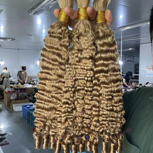 MLM Miến Điện Xoăn Bện Tóc Cho Boho Bím Tóc Nguyên Việt Nam 100% Số Lượng Lớn Tóc Con Người Cho Bện 100G Xoăn Phần Mở Rộng Tóc - Product Image 2