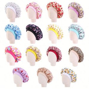 New Soft Stretch Wide Band Care Cap Head Cover All-Printing Silky Satin <b>Bonnets</b> <b>for</b> Natural <b>Hair</b> Toddler Child Baby Kids - Product Image 2